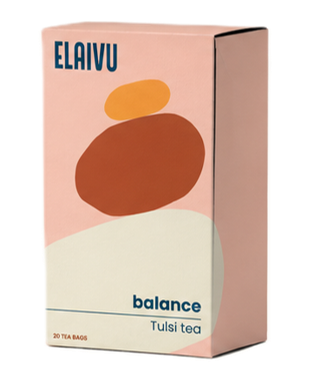 Box mockup of Tulsi tea